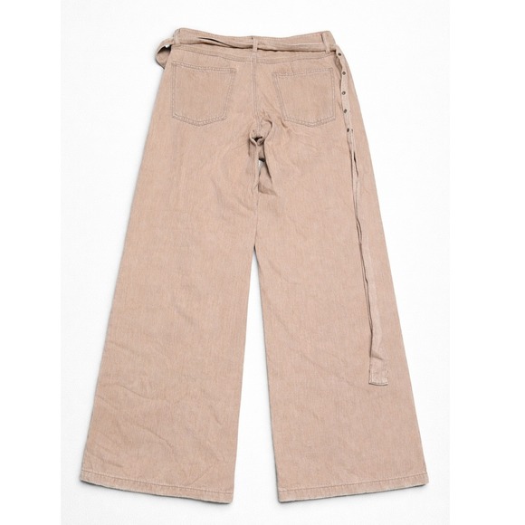 Sincerely Jules Tan Wide Leg High Rise Belted Denim Pants Size 9/29 NWT - Picture 4 of 7